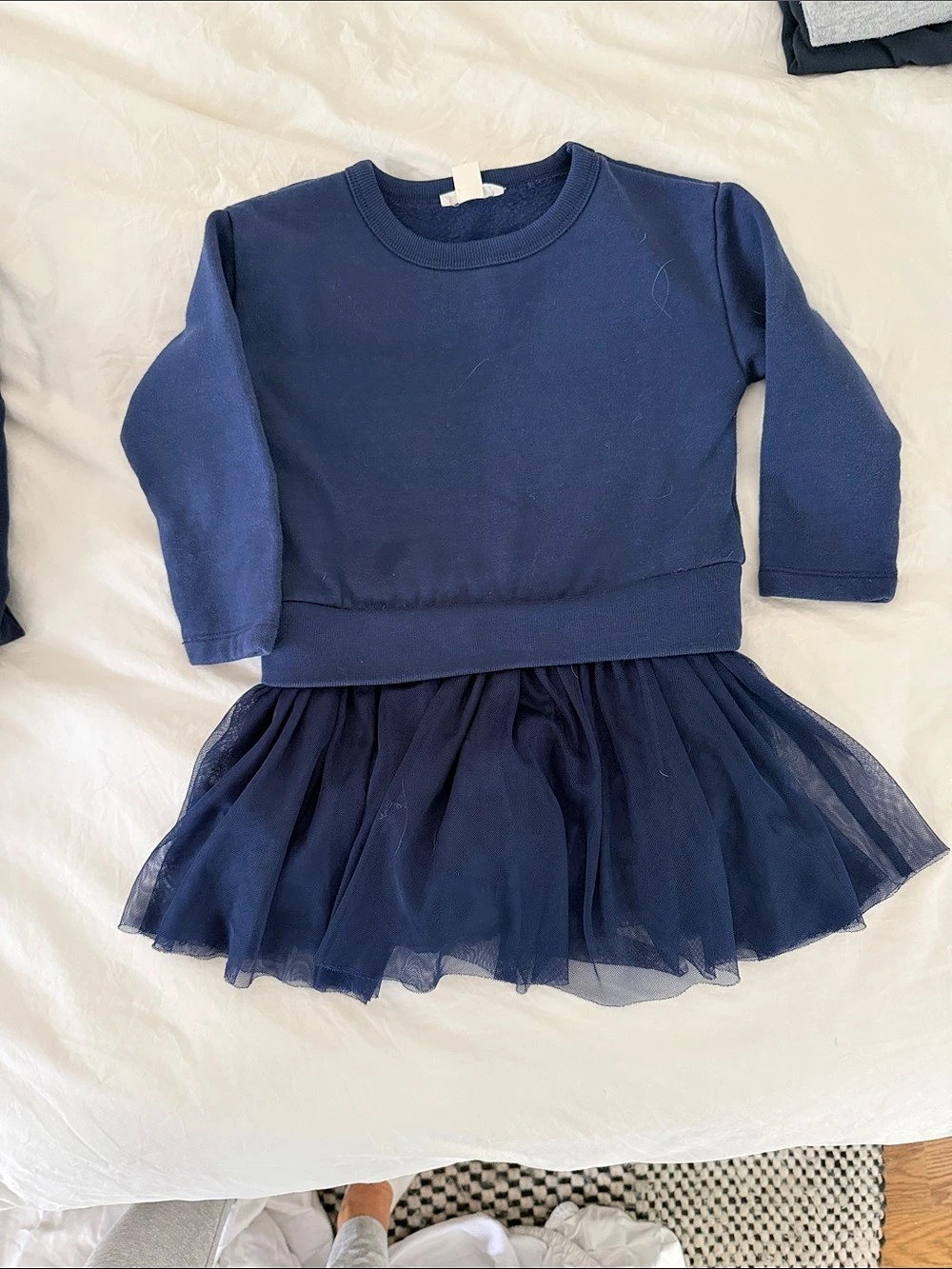 crewcuts Girls' Sweatshirt Mixy Dress With Tulle Blue Size 4